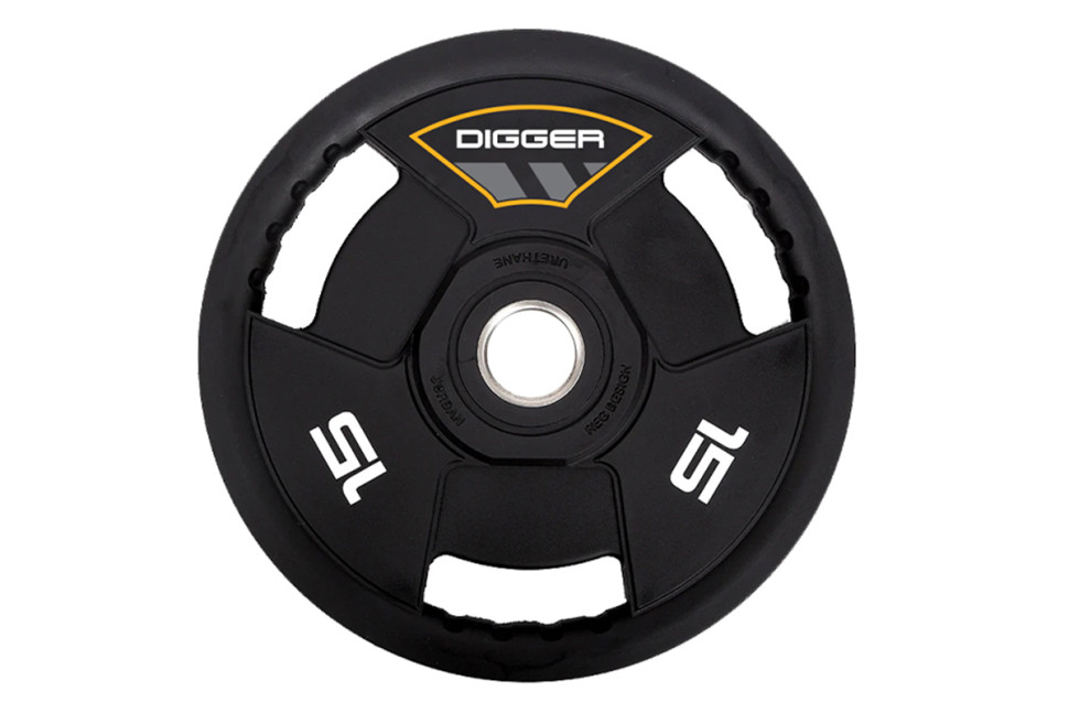 Диск олимпийский полиуретановый 3-х хватовый 15кг Hasttings Digger HD51C3A-15