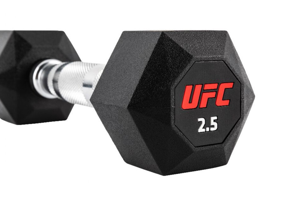 Комплект обрезиненных октагональных гантелей 5 пар от 10 до 20кг UFC Octagon Dumbbell