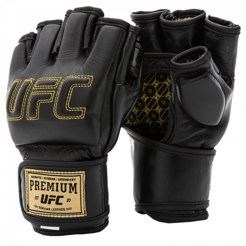 UFC Премиальные MMA тренировочные перчатки 6 унций чёрные S/M