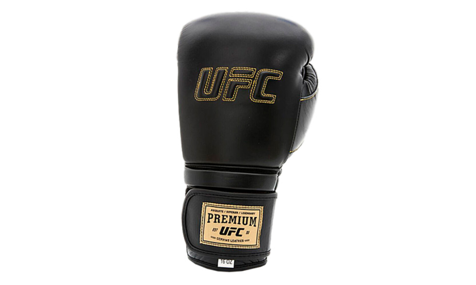 UFC Премиальные тренировочные перчатки на липучке чёрные - 18 Oz
